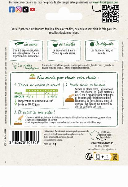 Potagères - Mâche Ronde Maraîchère - Grand Modèle - MEDIA_PACKAGING_VERSO